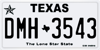 TX license plate DMH3543