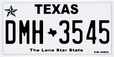 TX license plate DMH3545