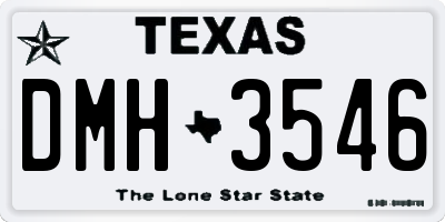 TX license plate DMH3546