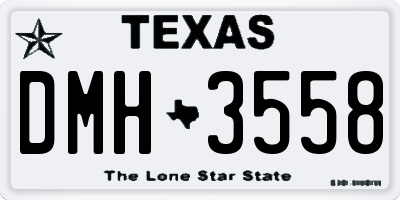 TX license plate DMH3558