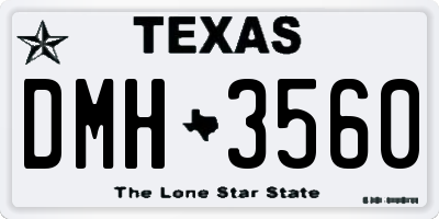 TX license plate DMH3560