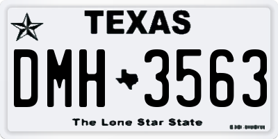 TX license plate DMH3563