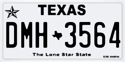 TX license plate DMH3564