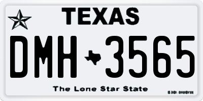TX license plate DMH3565