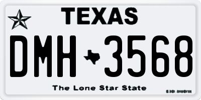 TX license plate DMH3568