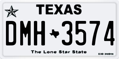 TX license plate DMH3574