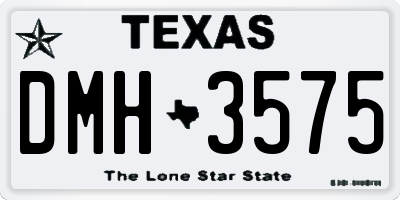 TX license plate DMH3575