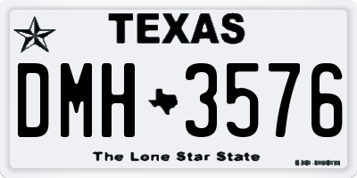 TX license plate DMH3576