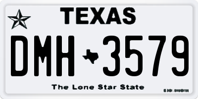 TX license plate DMH3579