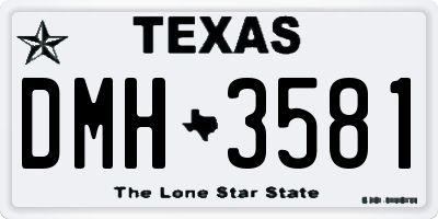 TX license plate DMH3581
