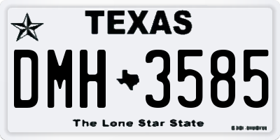TX license plate DMH3585