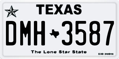 TX license plate DMH3587