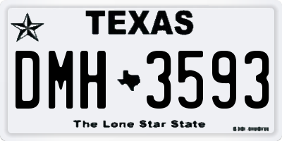 TX license plate DMH3593