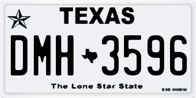 TX license plate DMH3596