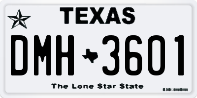 TX license plate DMH3601