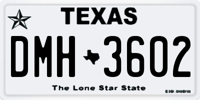 TX license plate DMH3602