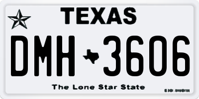 TX license plate DMH3606