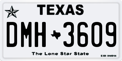 TX license plate DMH3609