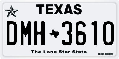 TX license plate DMH3610