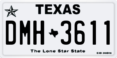 TX license plate DMH3611