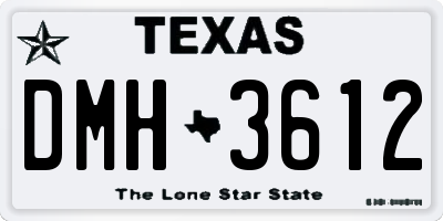 TX license plate DMH3612