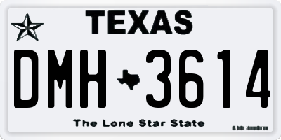 TX license plate DMH3614