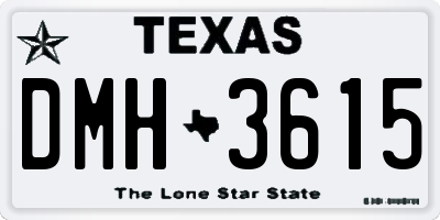 TX license plate DMH3615
