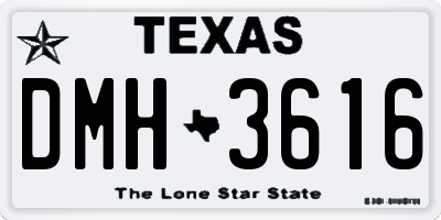 TX license plate DMH3616