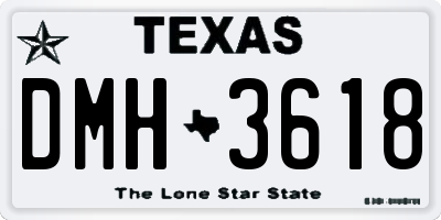 TX license plate DMH3618