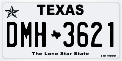 TX license plate DMH3621