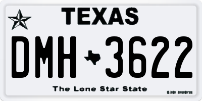 TX license plate DMH3622