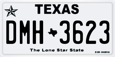 TX license plate DMH3623