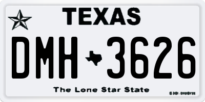 TX license plate DMH3626