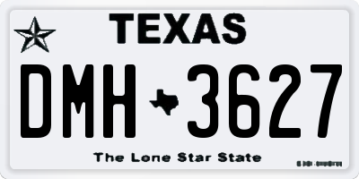 TX license plate DMH3627