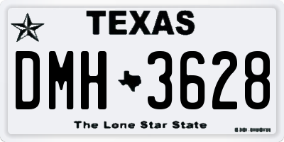 TX license plate DMH3628