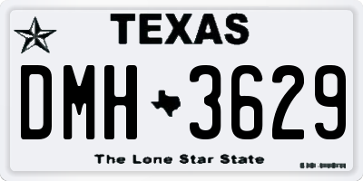 TX license plate DMH3629