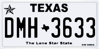 TX license plate DMH3633