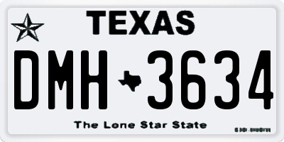 TX license plate DMH3634