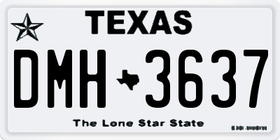 TX license plate DMH3637