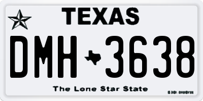 TX license plate DMH3638