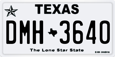 TX license plate DMH3640