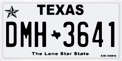 TX license plate DMH3641