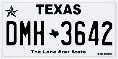 TX license plate DMH3642