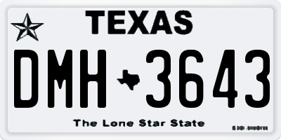 TX license plate DMH3643