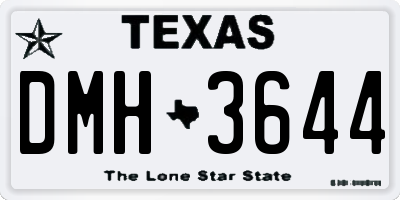 TX license plate DMH3644