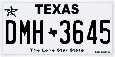 TX license plate DMH3645