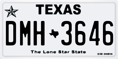 TX license plate DMH3646