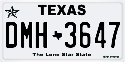 TX license plate DMH3647