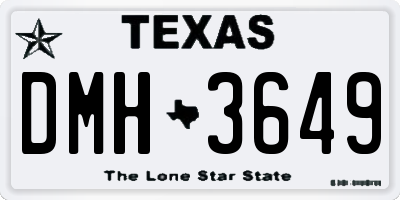 TX license plate DMH3649
