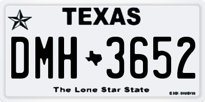 TX license plate DMH3652